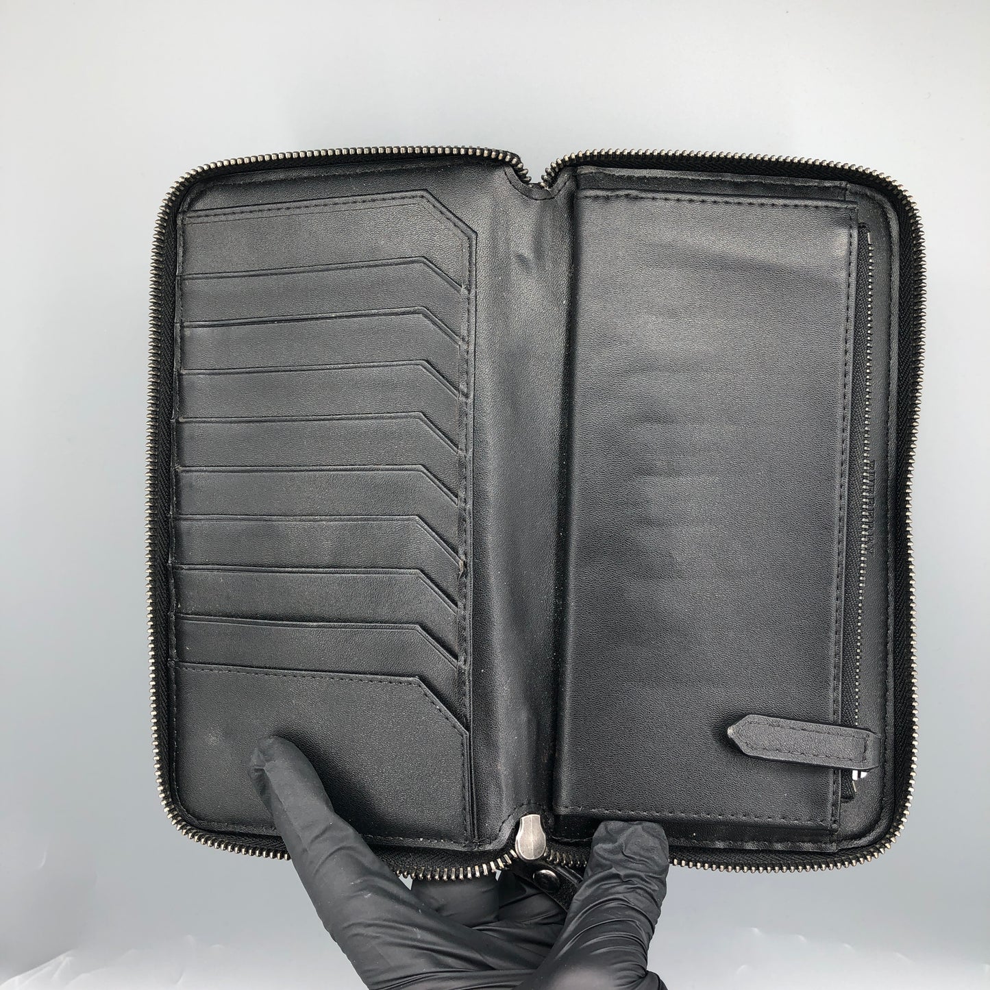 Burberry Check Zip-Around Wallet Black