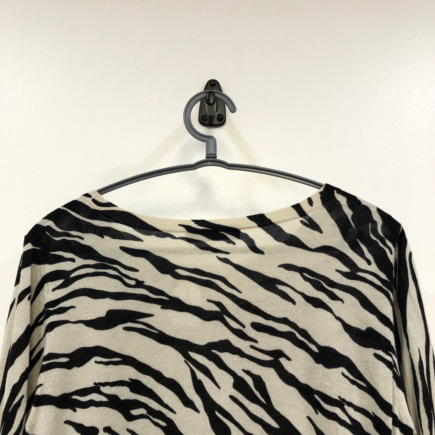 MaxMara Black & White Zebra Print Long Sleeve Top Size L