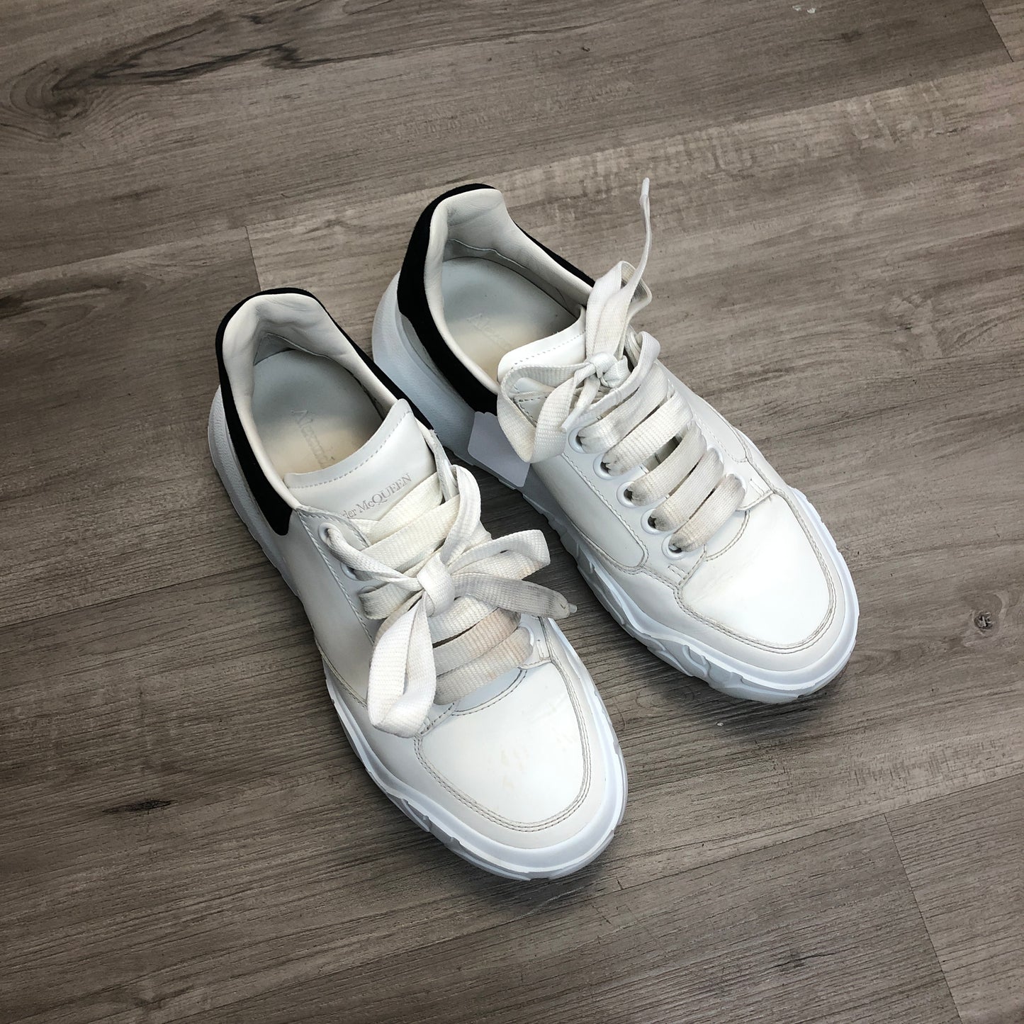 Alexander McQueen Oversized Platform Sneaker Shoes 36 White Black