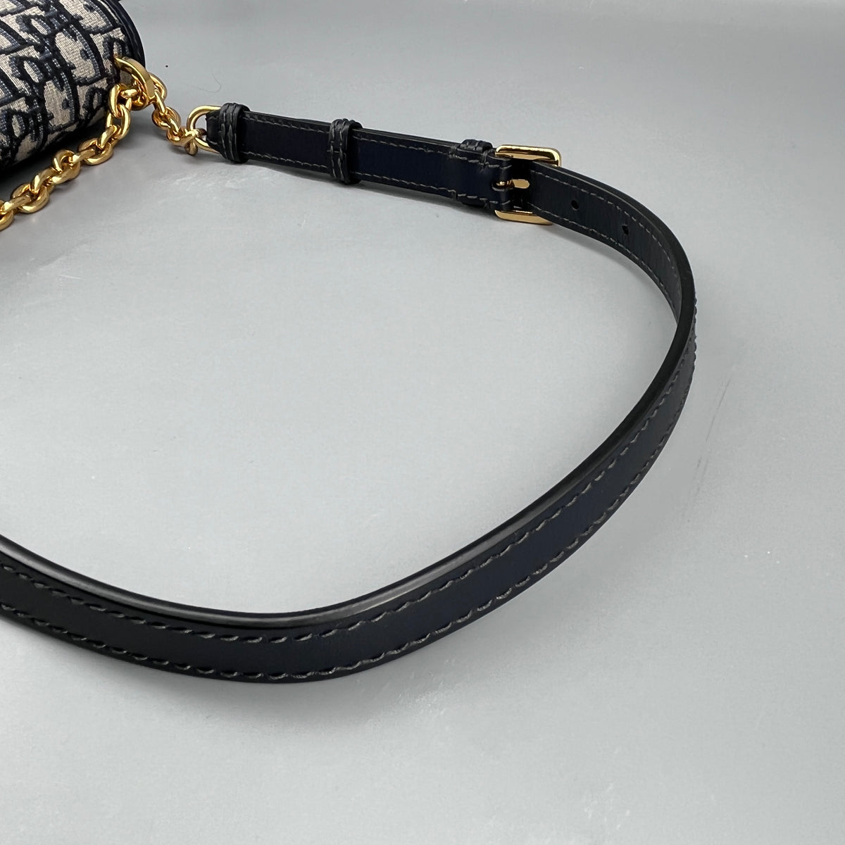 Christian Dior Navy Blue Oblique Jacquard 30 Montaigne Shoulder Bag