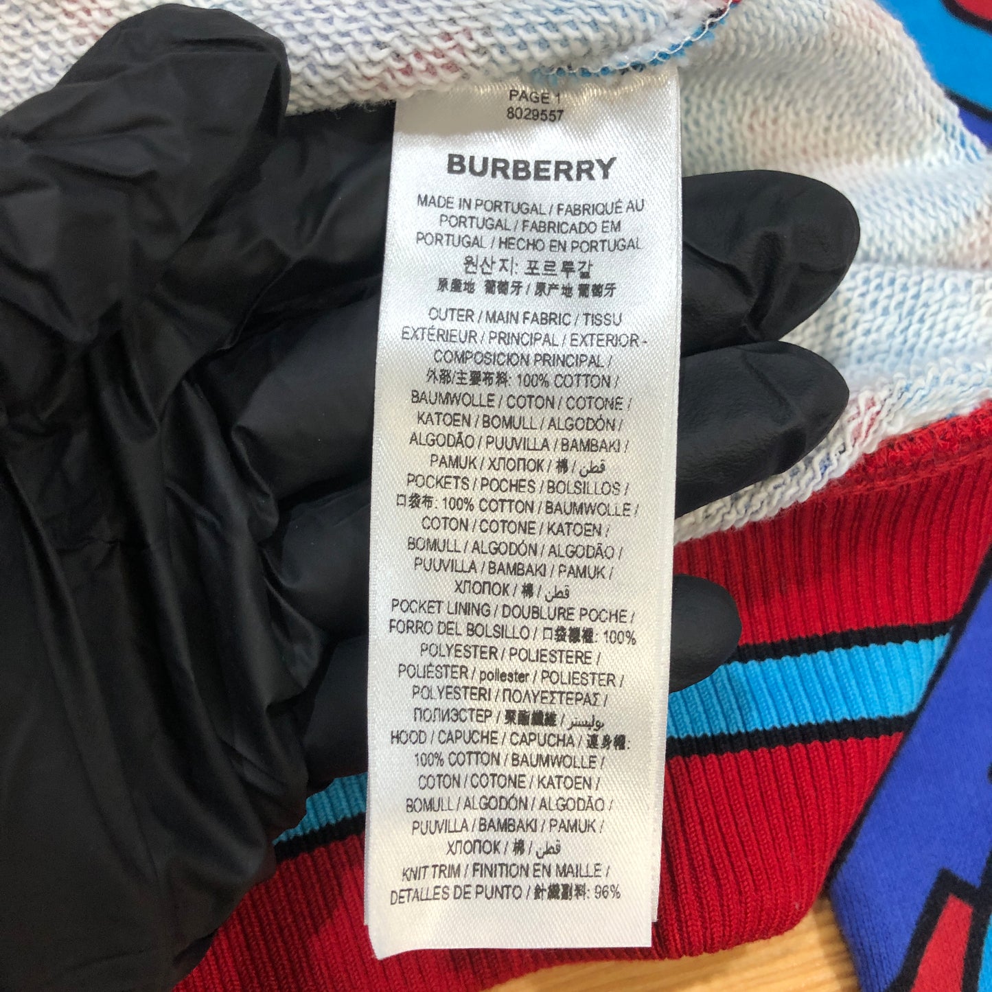 Burberry Monogram Print Hoodie Size S Multicolor