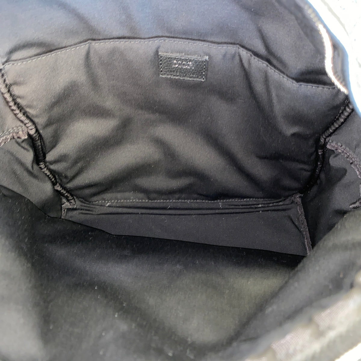 Christian Dior Navy Grey Oblique Jacquard Backpack Bag