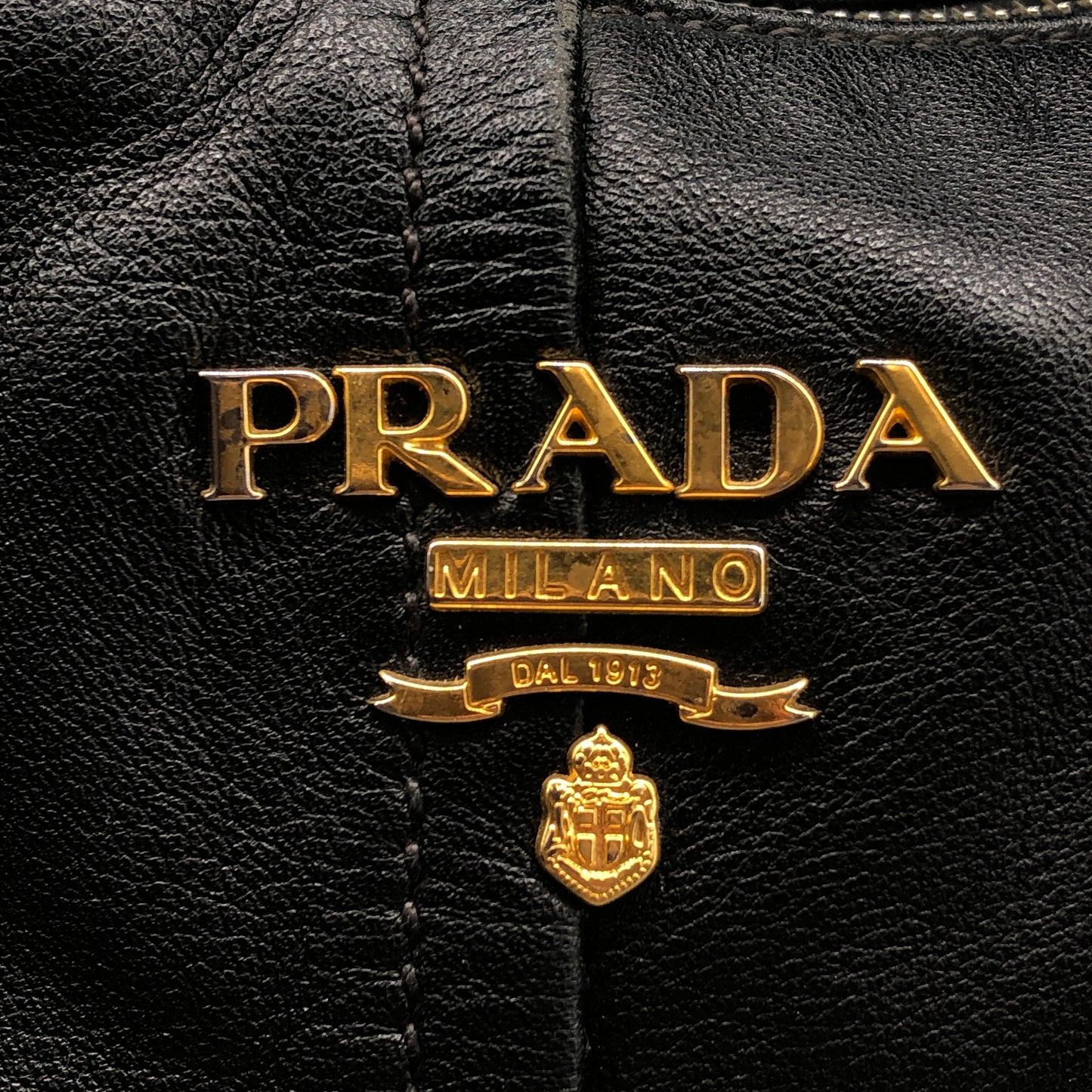 Prada Black Leather Hobo Bag