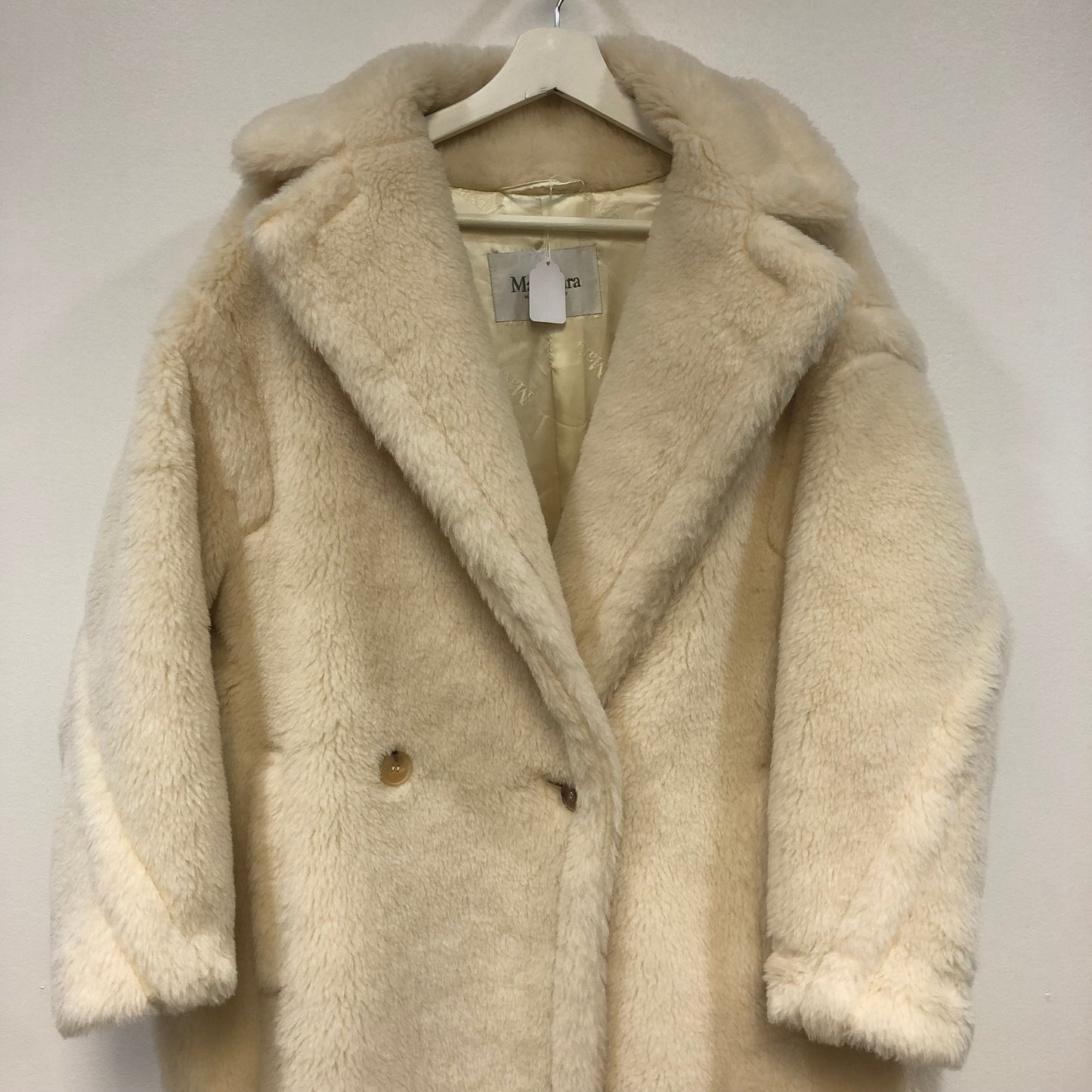 Max Mara Teddy Coat Size S Ivory