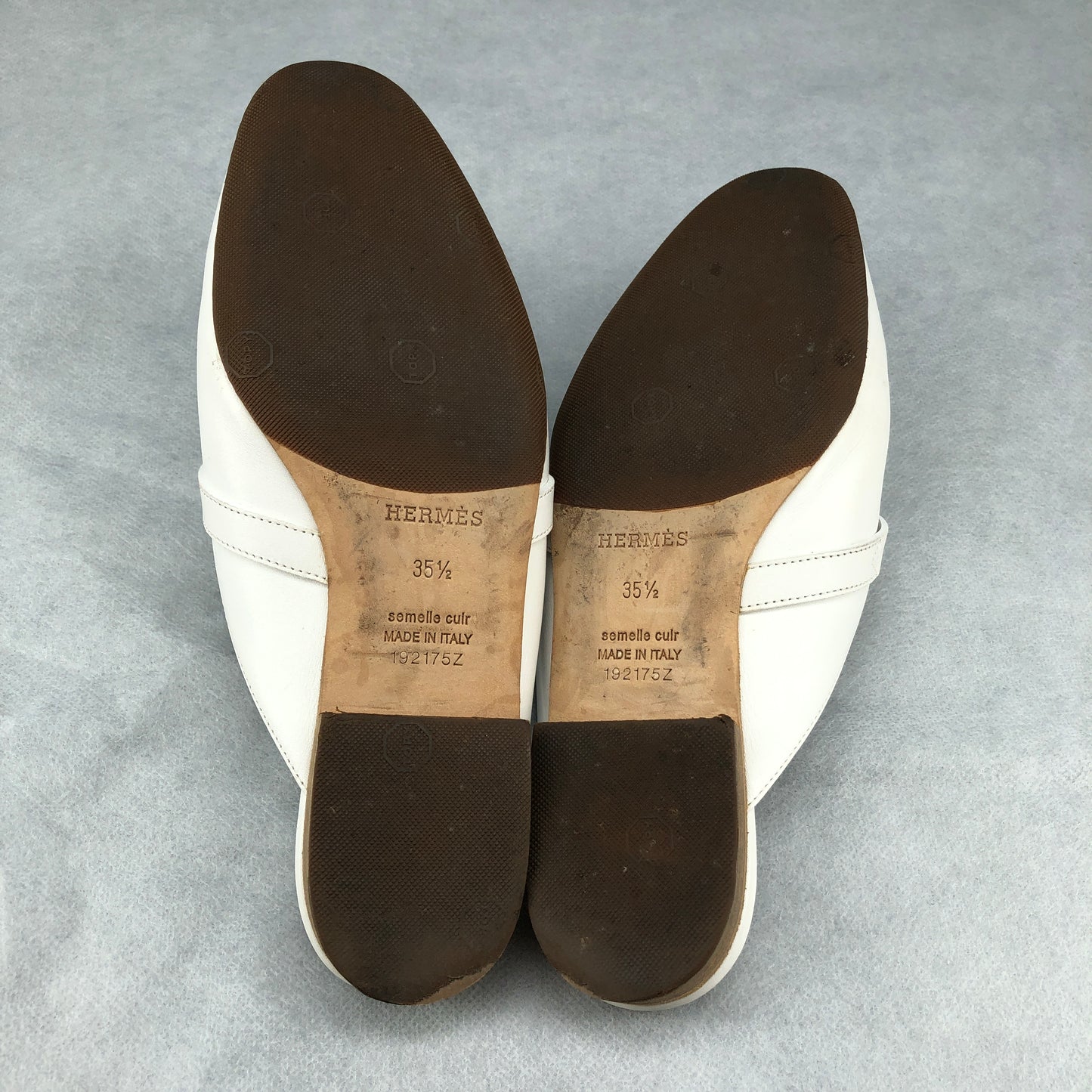 Hermes Oz Mules Size 35.5 White