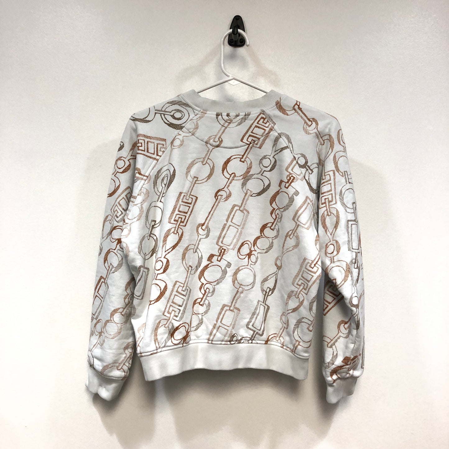 Hermes White/Orange Chain Print Sweatshirt Size 40