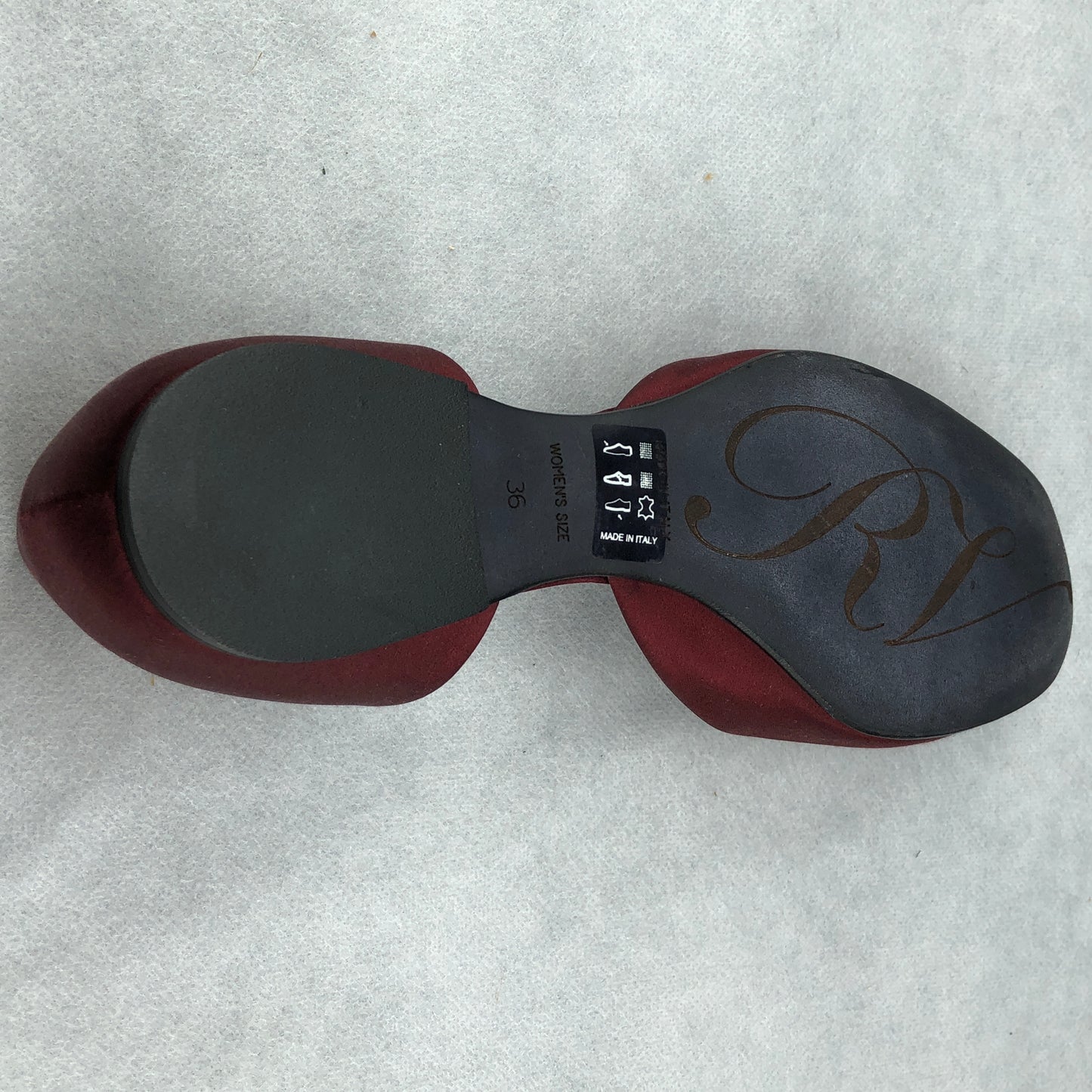 Roger Vivier Women's Crystal Buckle D'Orsay Flats 36 Wine Red