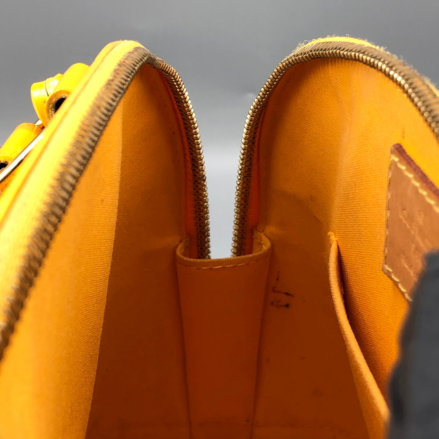 Louis Vuitton Yellow Vernis Monogram Alma Handbag Shoulder Bag
