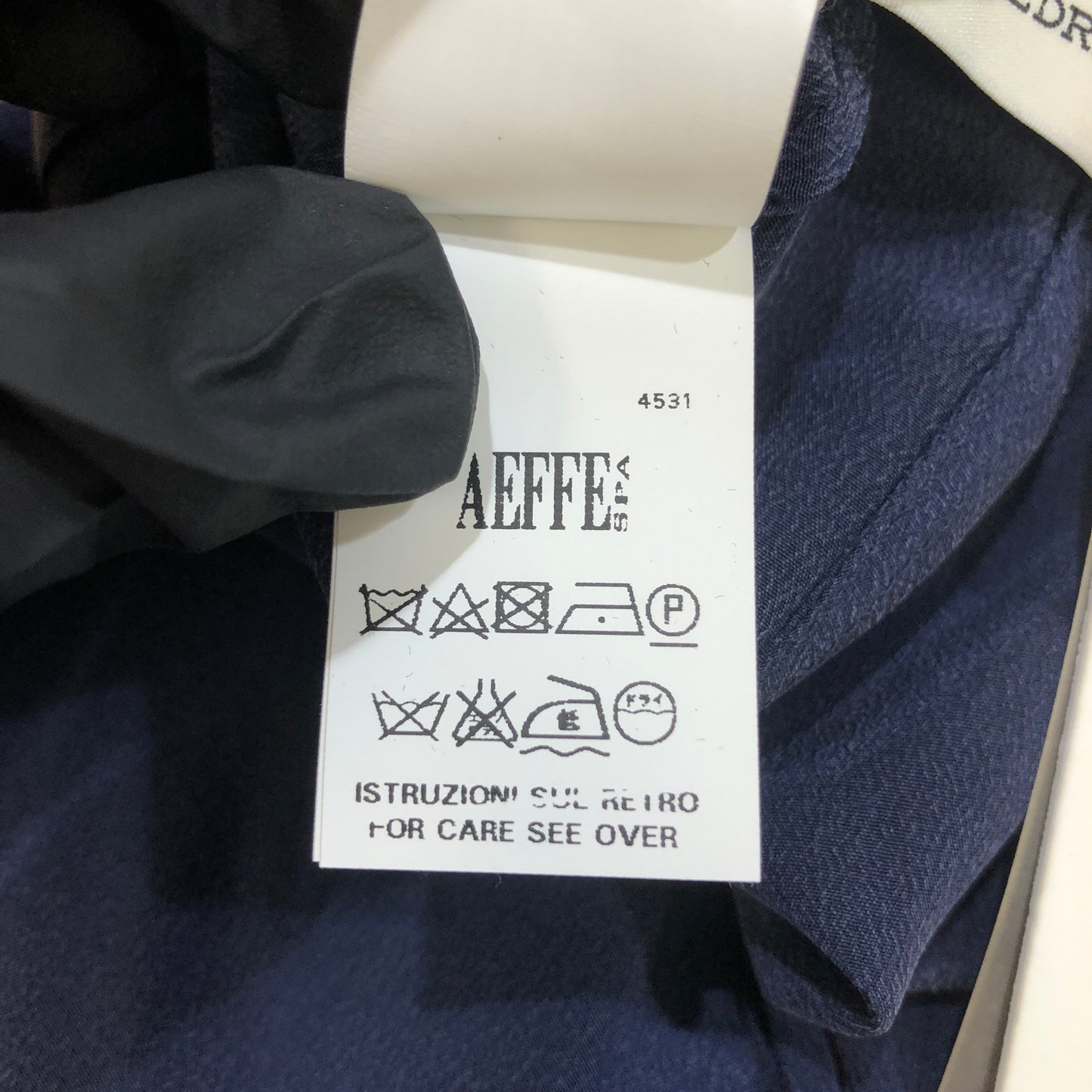 Cedric Charlier NWT Navy Blue Tie-Neck Blouse Size 38