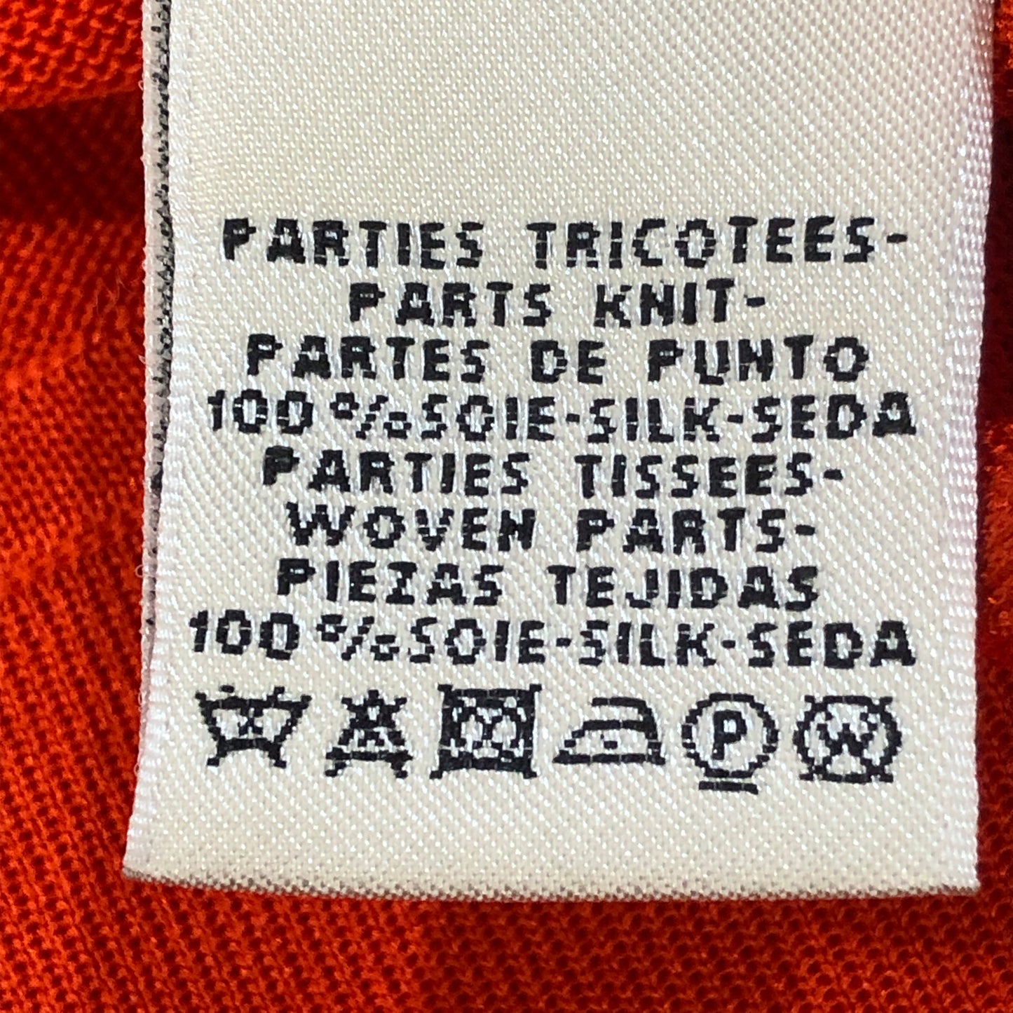 Hermes Feu Red Silk Short Sleeve Knit Top Size 36