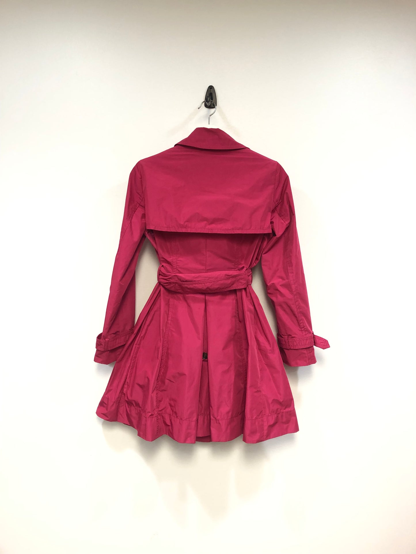 Max Mara Belted Trench Coat in Red Nylon and Polyester