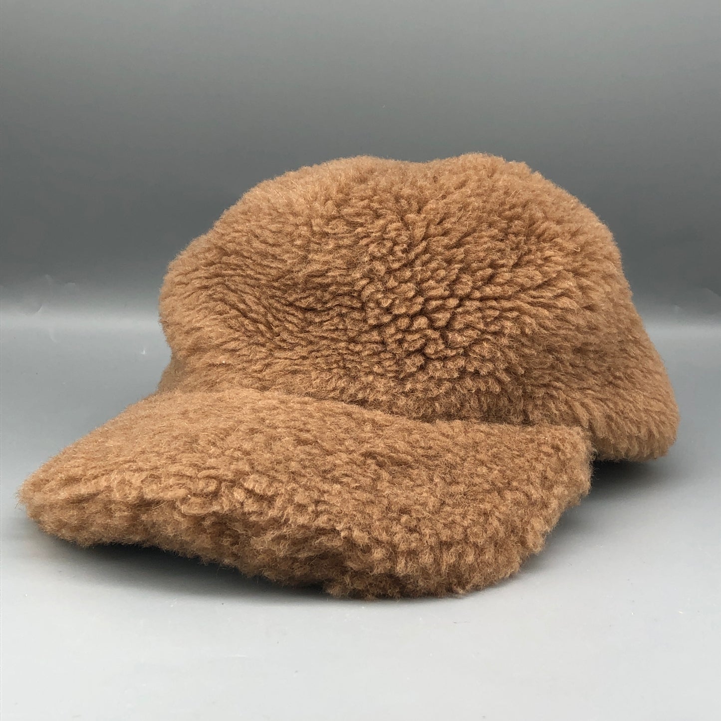 Intrend Brown Fuzzy Teddy Fleece Baseball Cap Size 58cm
