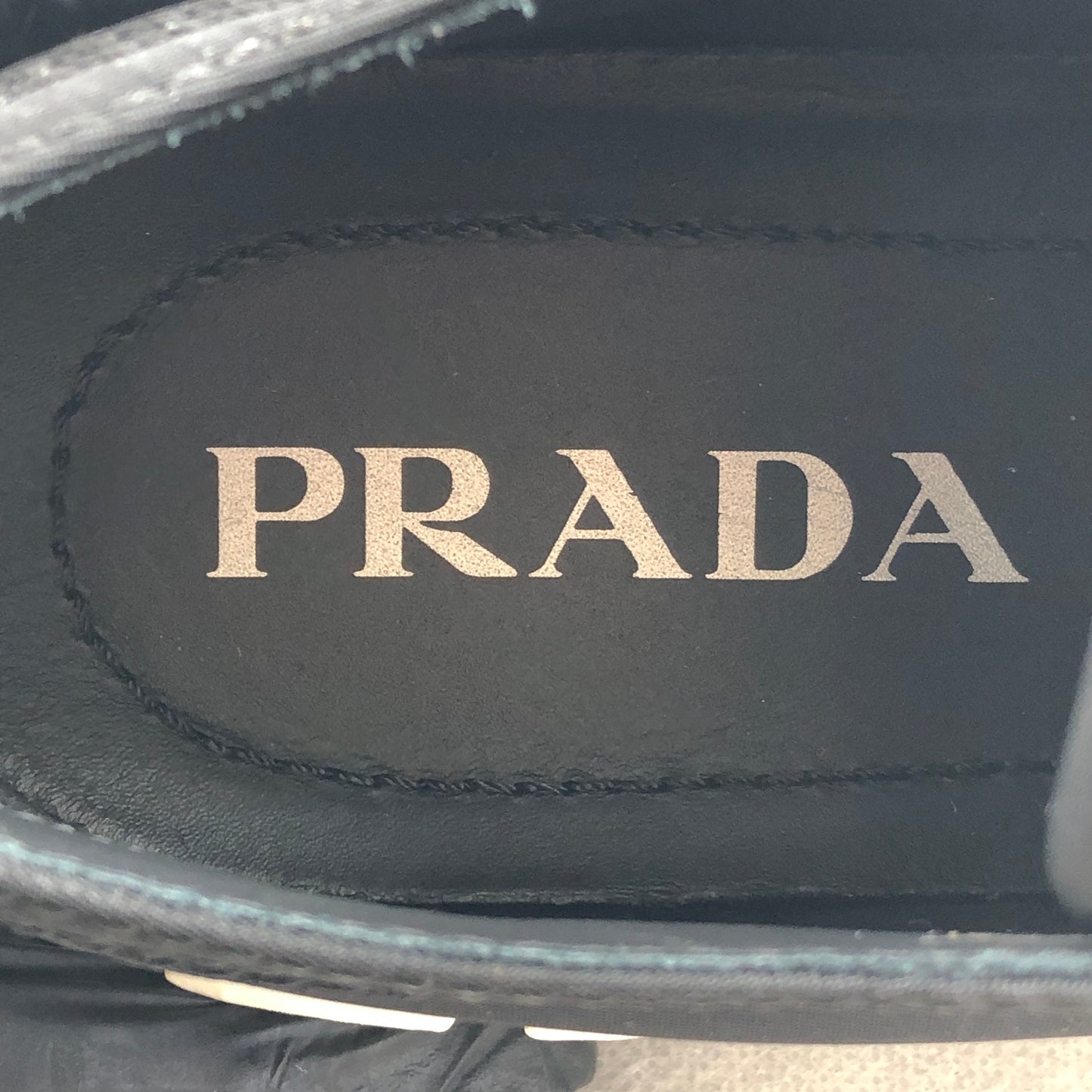 Prada Women‘s Re-Nylon Platform Lace-Up Sneakers Size 37 Black