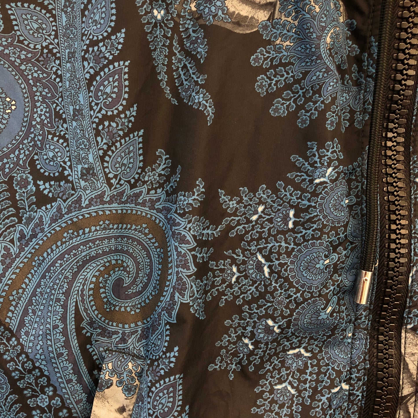 Givenchy Black/Blue Paisley Print Windbreaker Jacket Size S
