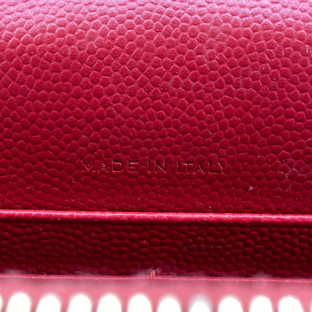 Saint Laurent Matelasse Chevron  Envelope Chain Wallet New Red