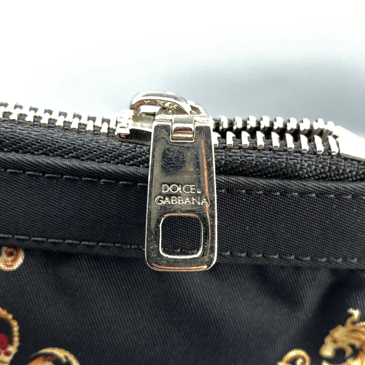 Dolce&Gabbana Black Heraldic Print Clutch Pouch