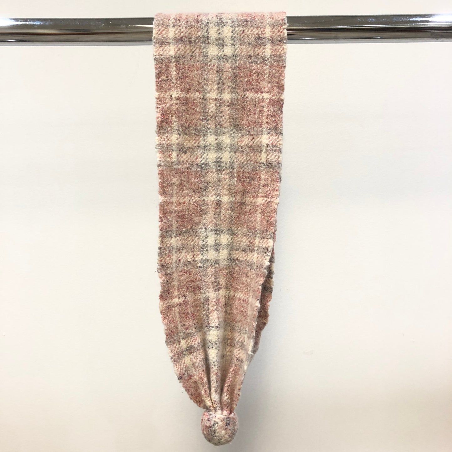 Burberry Vintage Check Wool Pom-pom Scarf Pink/White/Black