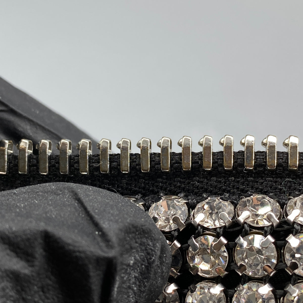 Alexander Wang Mesh Crystal Rhinestone Mini Heiress Pouch Black Silver