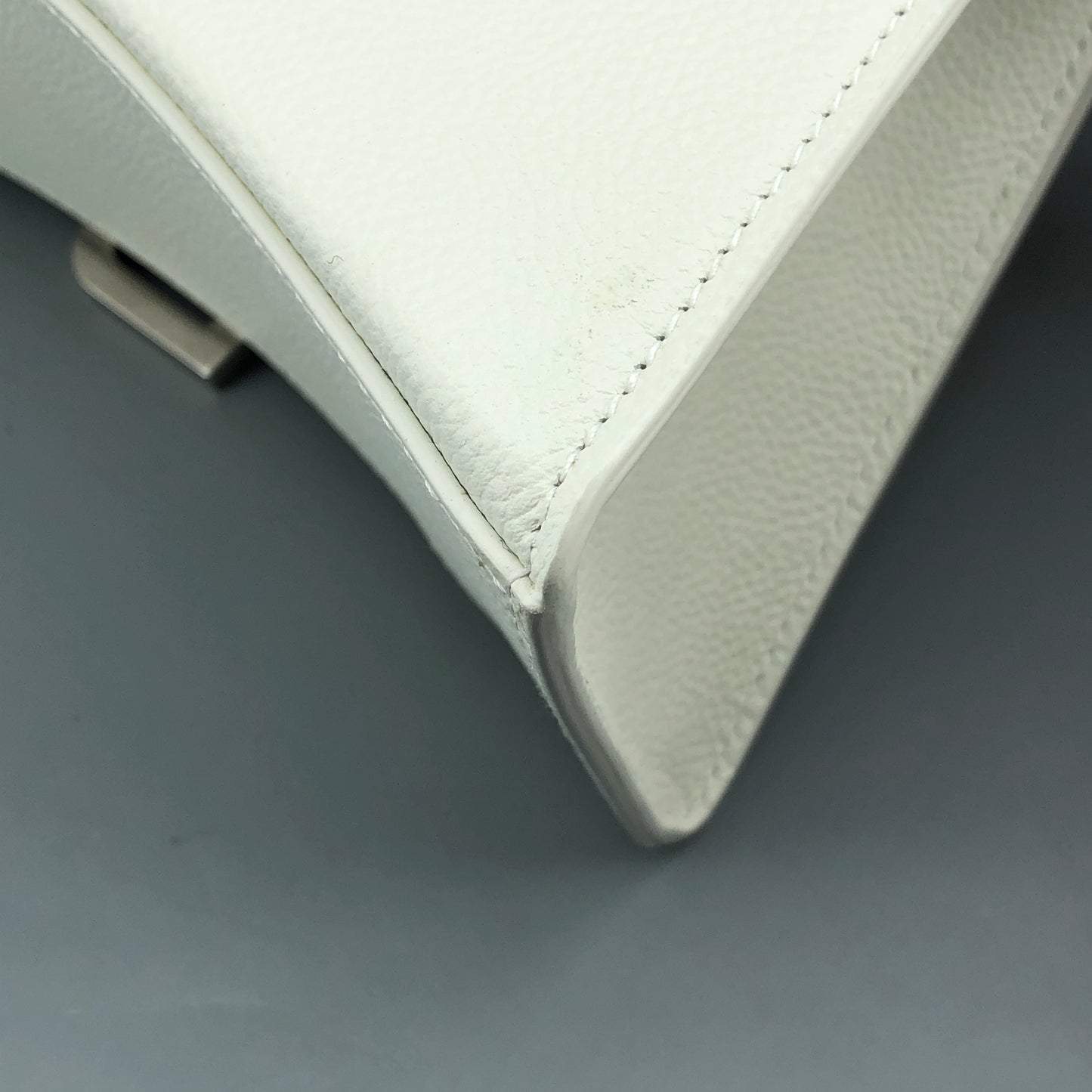 Balenciaga Hourglass Small Top Handle Bag White Smooth Calfskin