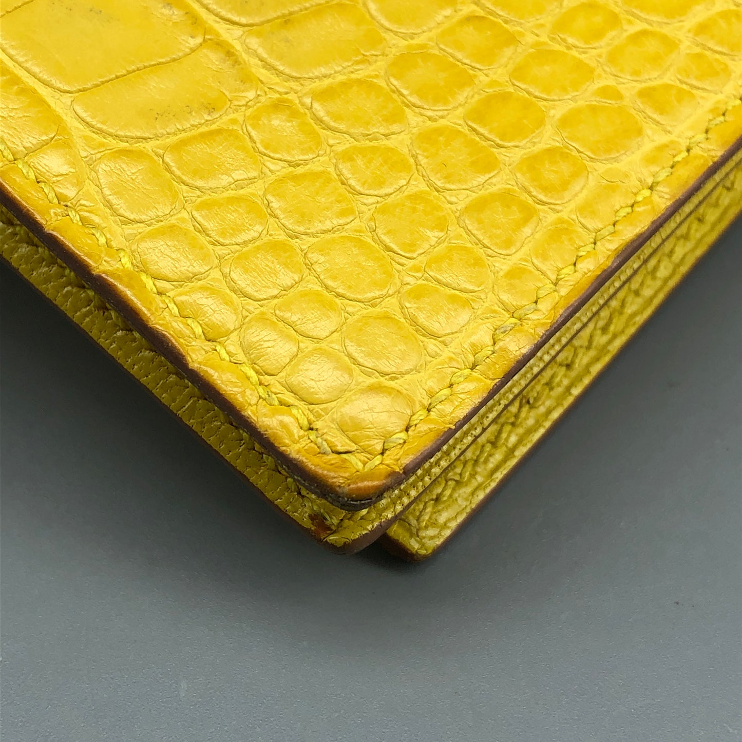 Hermes 2011 Bearn Alligator Long Wallet Yellow
