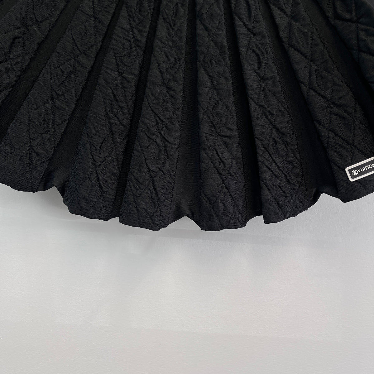 Louis Vuitton Black Crinkled Pleated Mini Skirt Size S