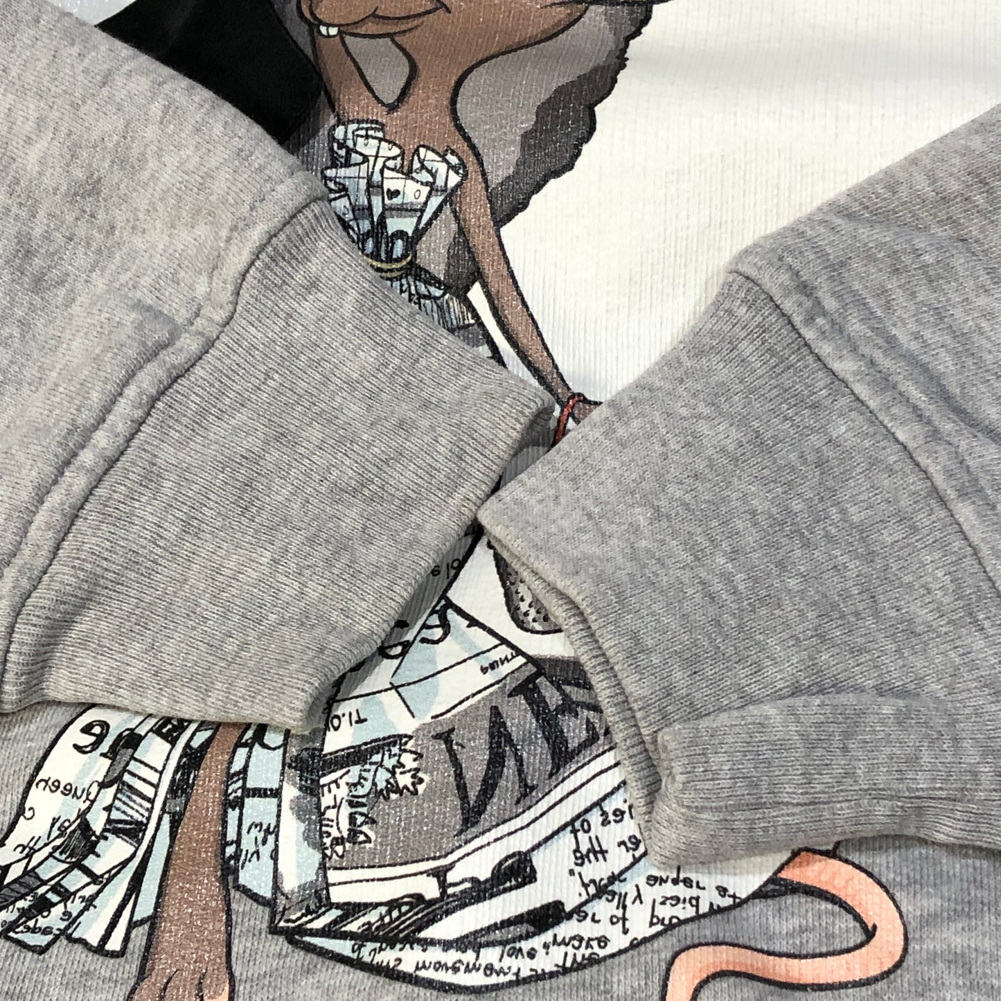 Moschino Grey Cartoon Print Drawstring Hoodie Size USA 2