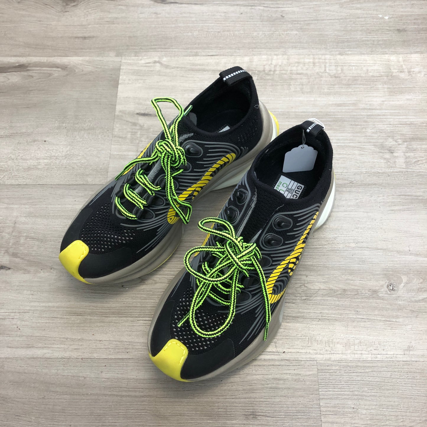 Gucci Women's Run Technical Mesh Athletic Sneaker Shoes 36 Black Yellow Green