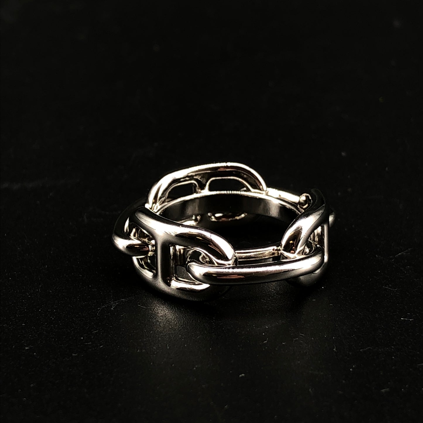 Hermes Silver Chaine d'Ancre Scarf Ring