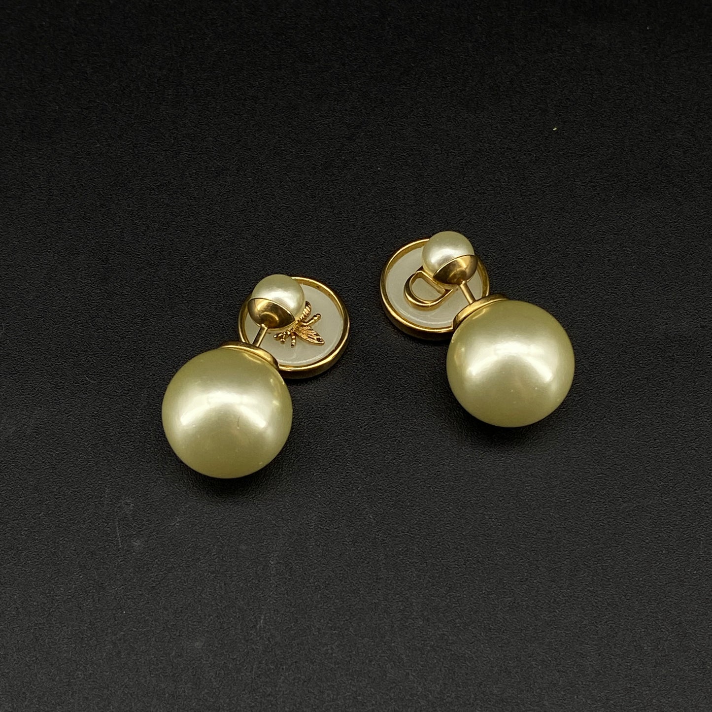 Christian Dior Gold‑Tone Faux Pearl Tribales Earrings