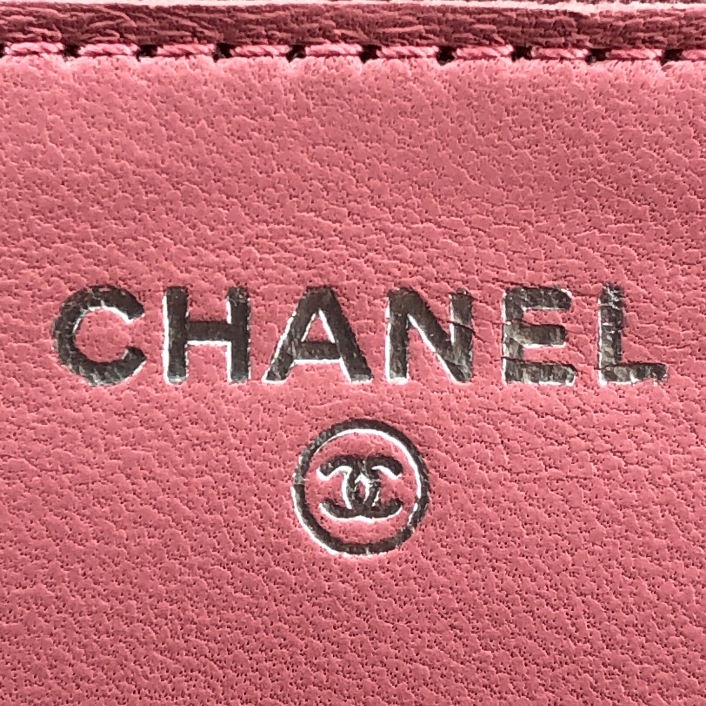 Chanel Light Pink Quilted Leather Wallet on Chain
