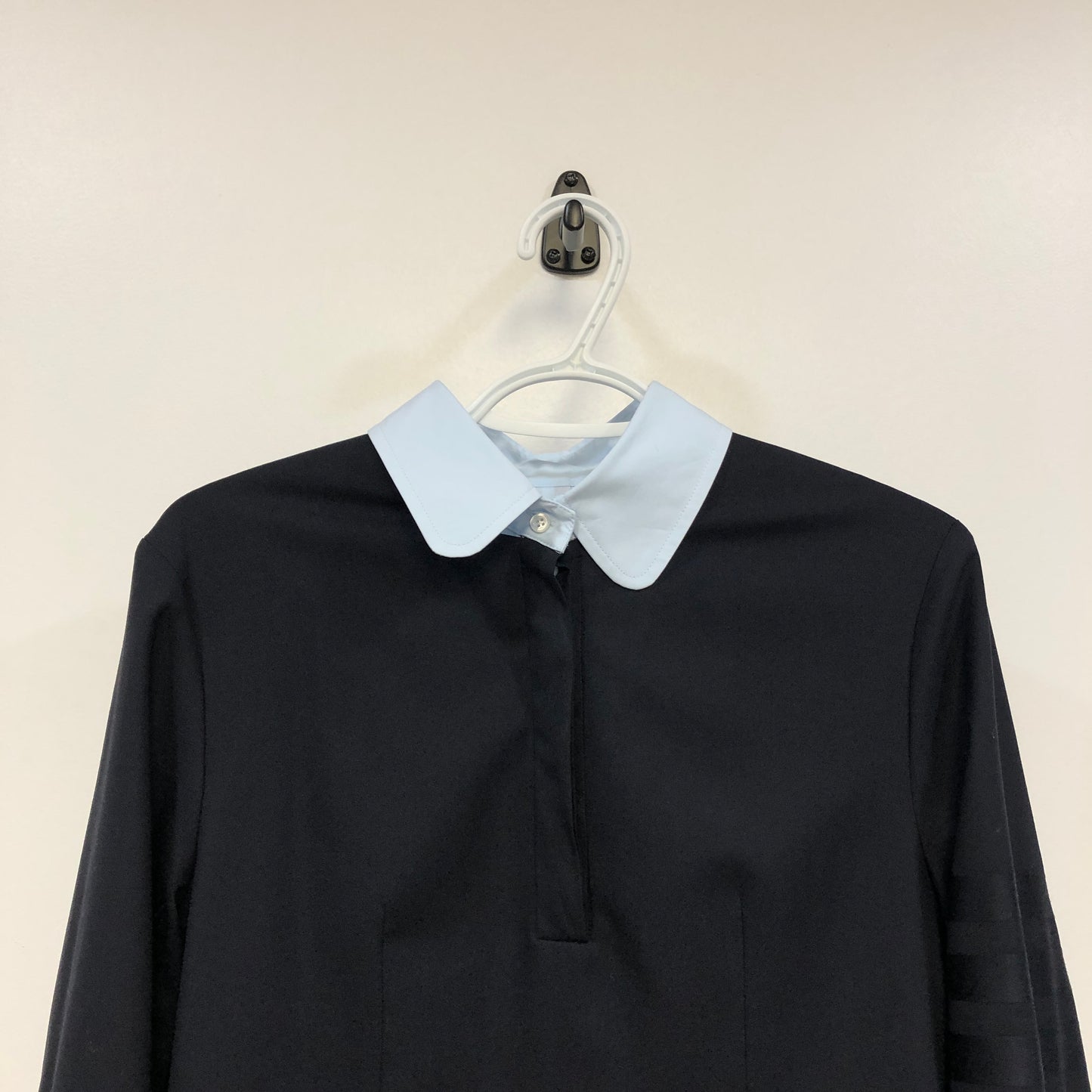 Thom Browne Navy Blue Long Sleeve Shirt Dress Size 38