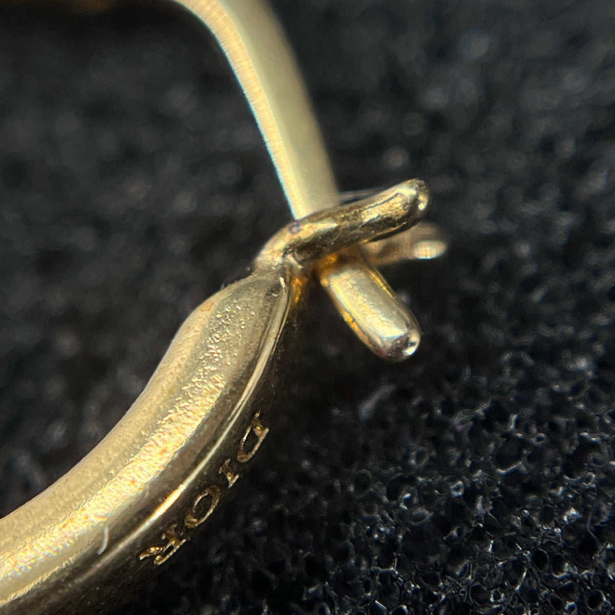 Christian Dior Gold Tone Crystal Letter Hoop Earrings