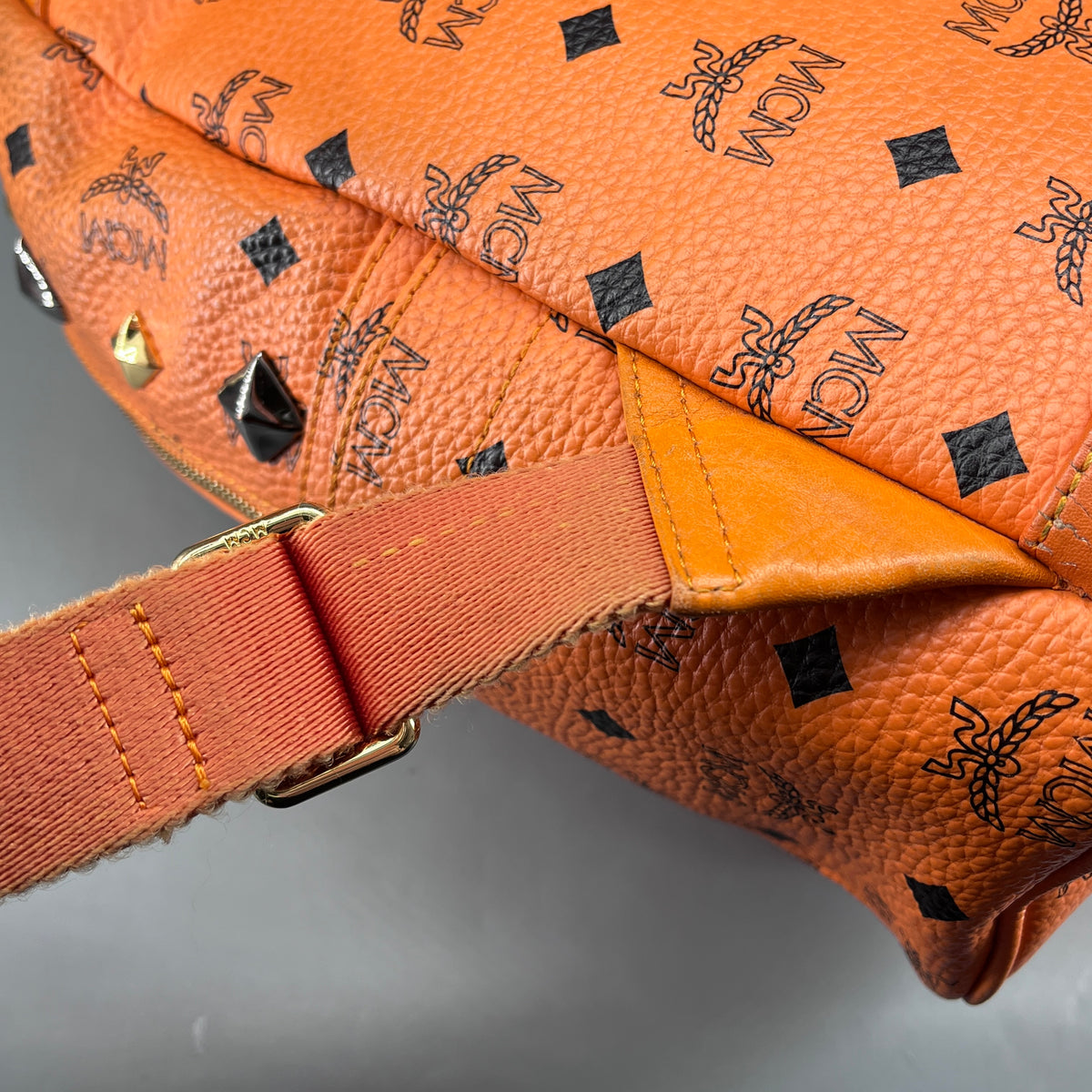 MCM Orange Visetos Backpack