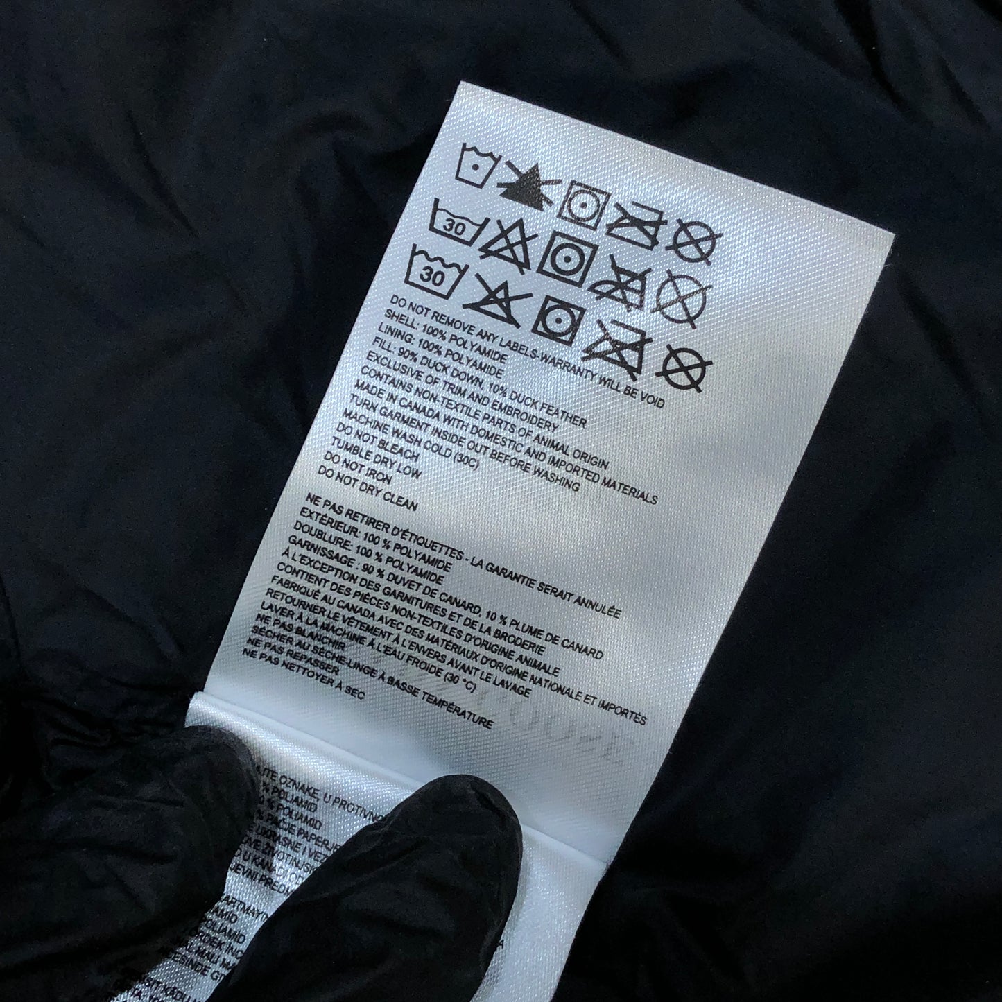 Canada Goose Black P2P 19.5in Hooded Light Down Jacket Size M