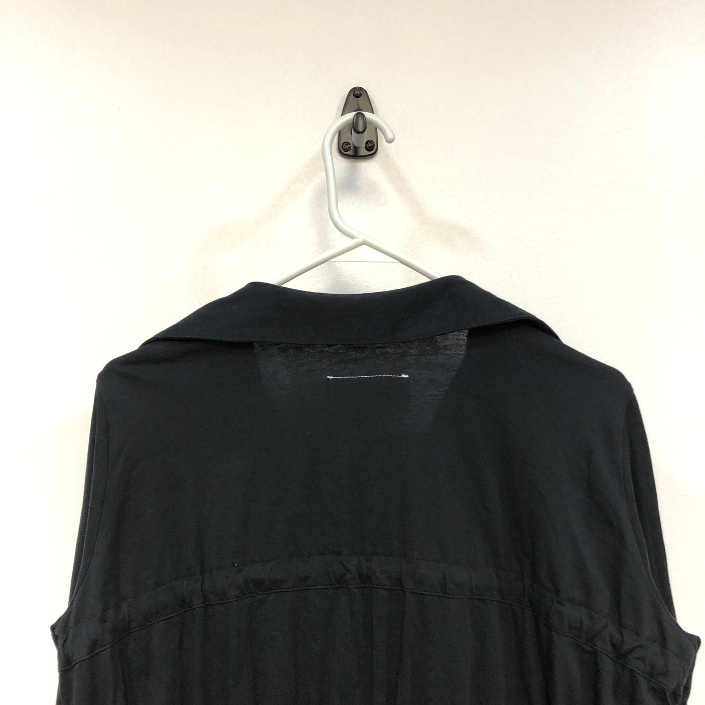 Maison Margiela Black Ruched Long Sleeve Blouse Size XS