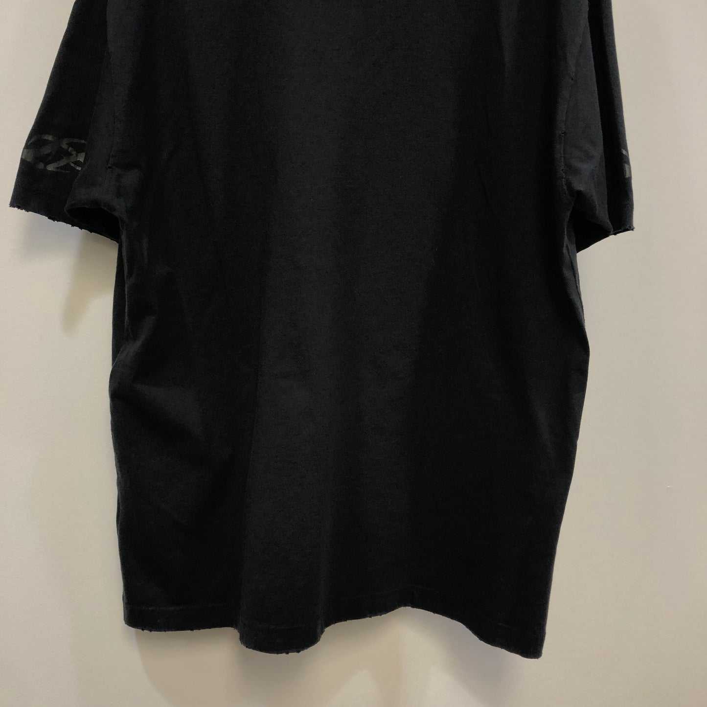 Balenciaga NWT Gothic Logo Distressed T-Shirt L Dark Grey