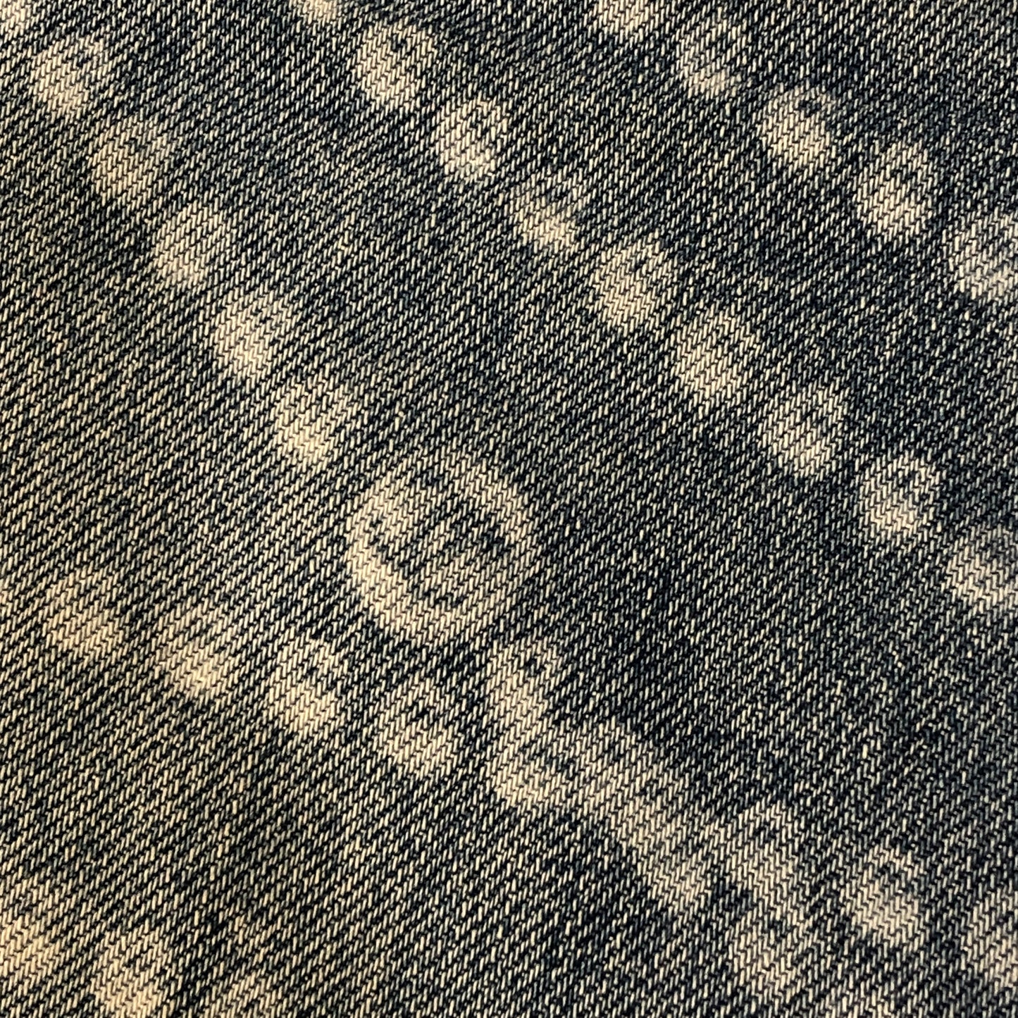 Chanel Denim Blue Straight Leg Denim Pants Stitched CC Pattern Size 36
