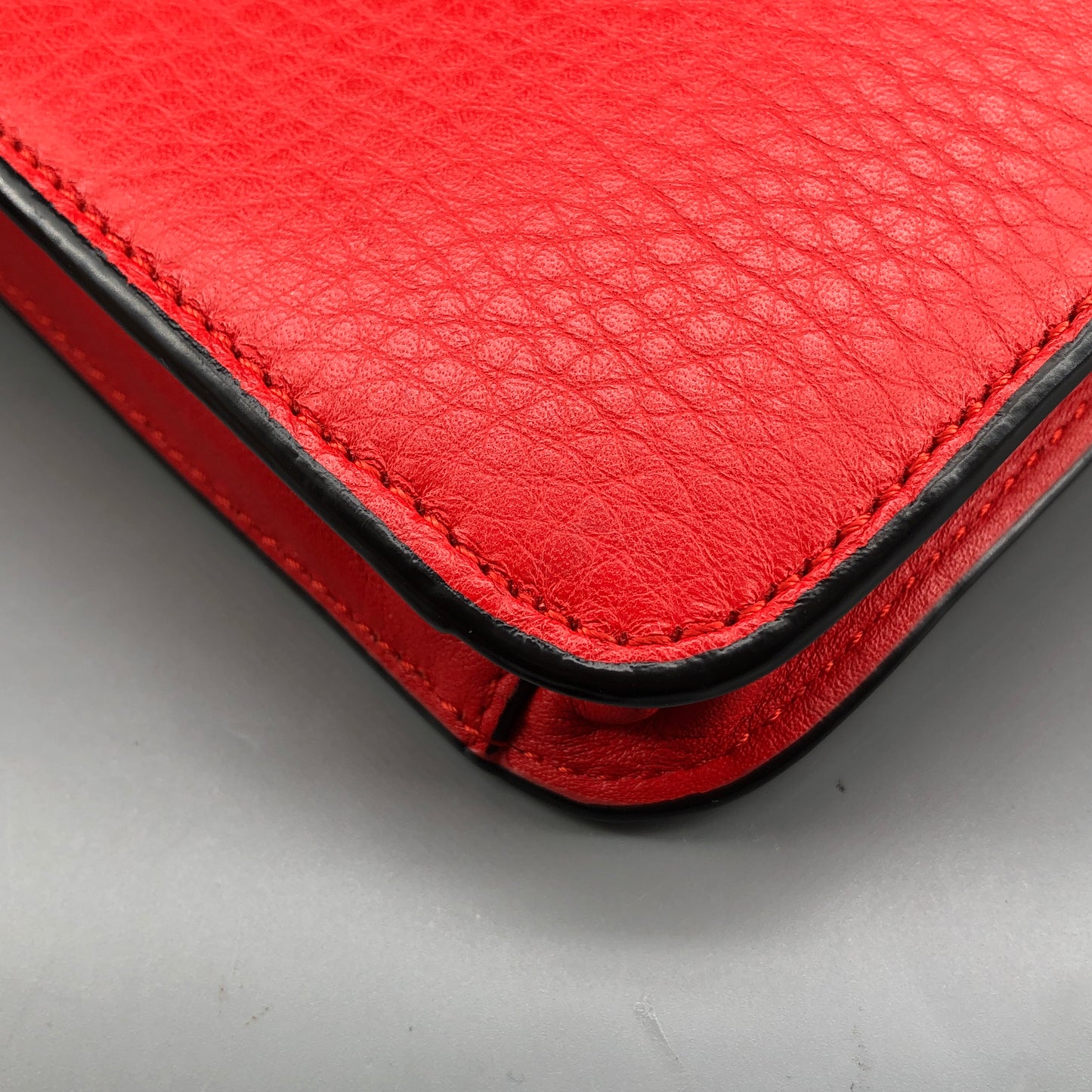 Mackage Red Leather Chevron Metal Logo Flap Crossbody Bag