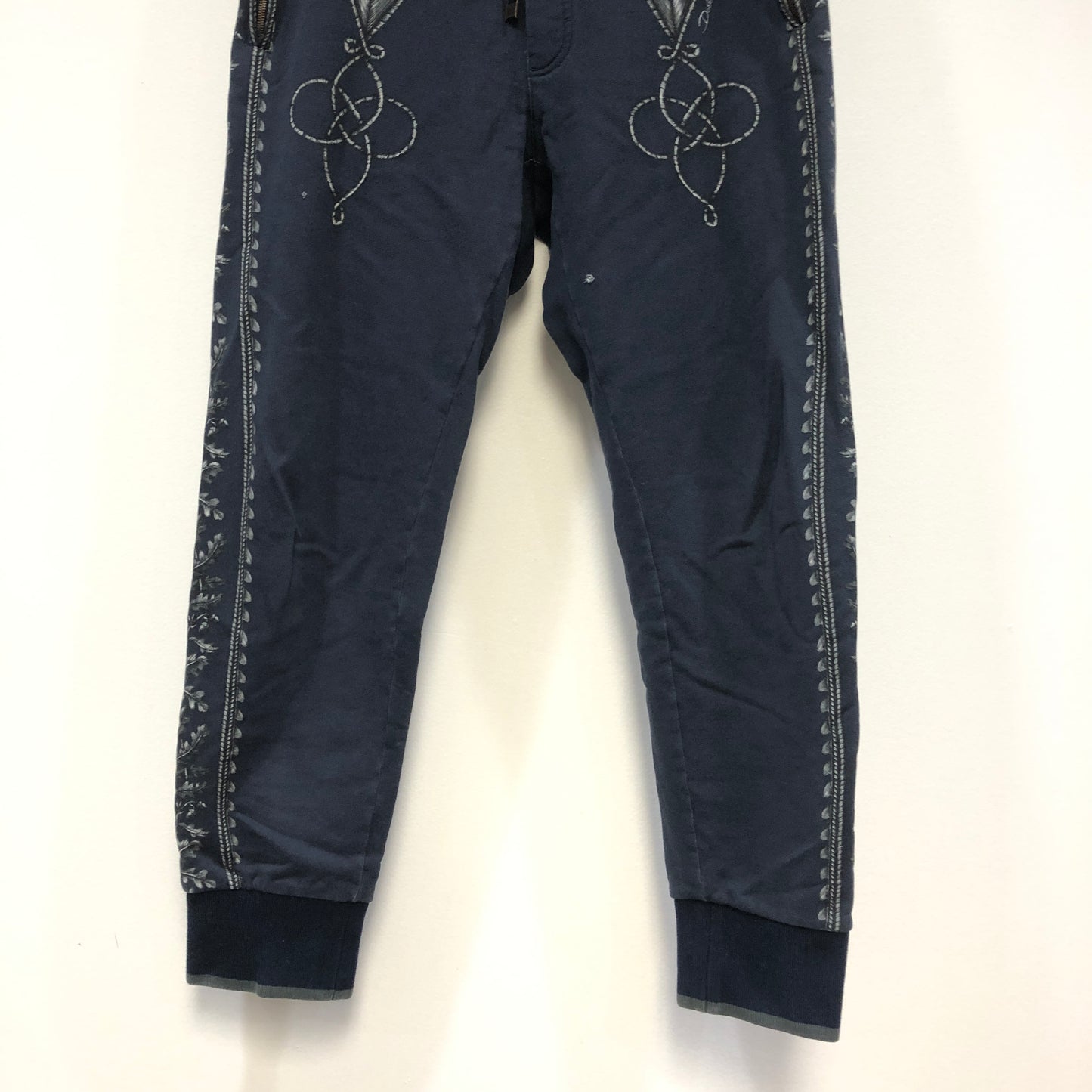 Dolce & Gabbana Navy Blue Embroidered Jogger Pants Size 48