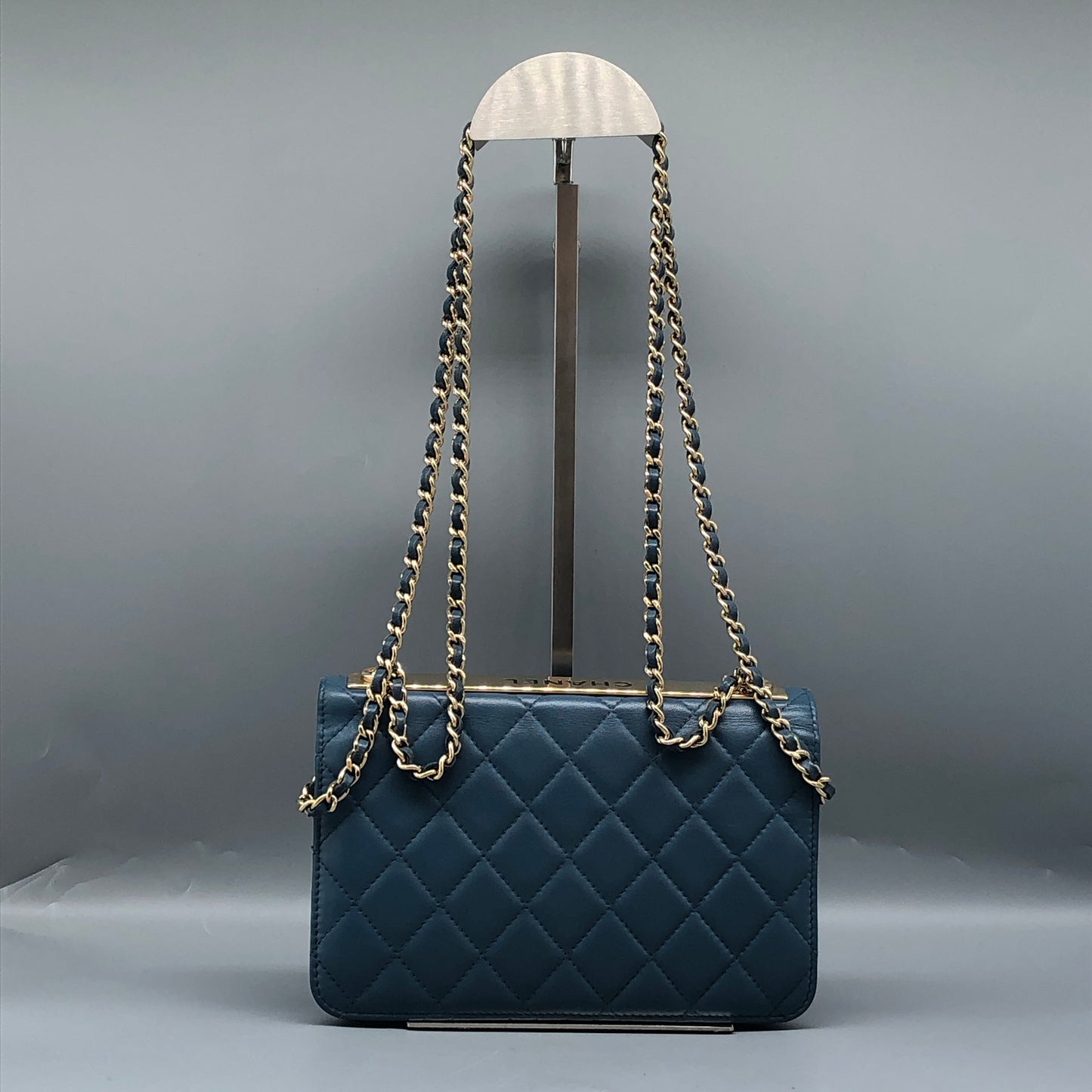 Chanel Muted Teal Blue Quilted Leather Flap Bag