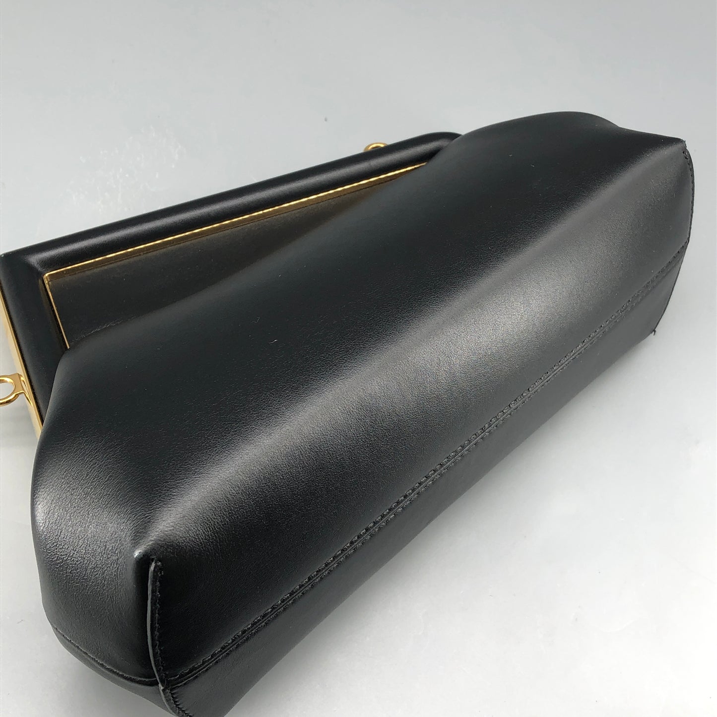 Fendi First Smooth Calfskin Clutch Crossbody Bag  Black