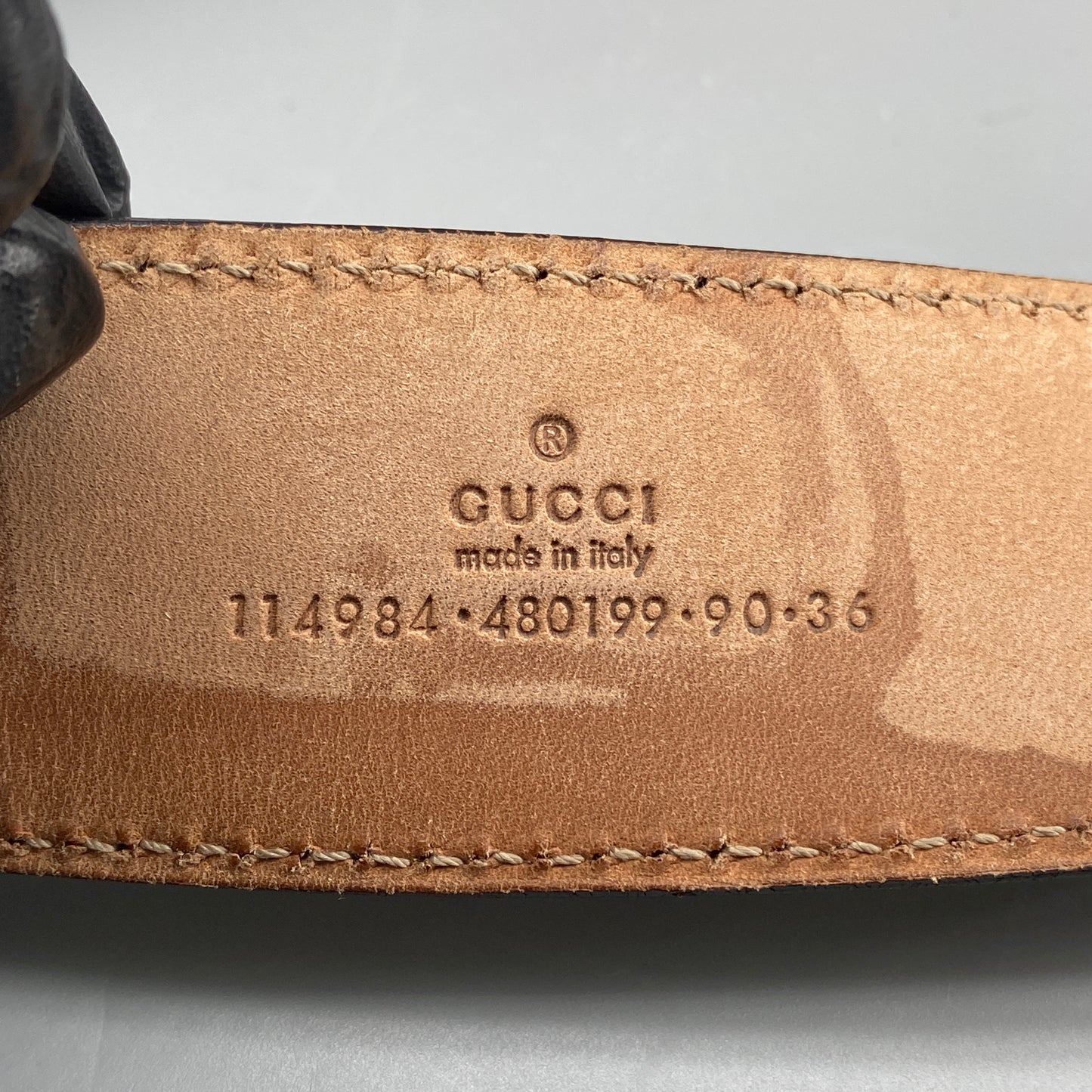 Gucci Dark Blue GG Supreme Belt 90cm