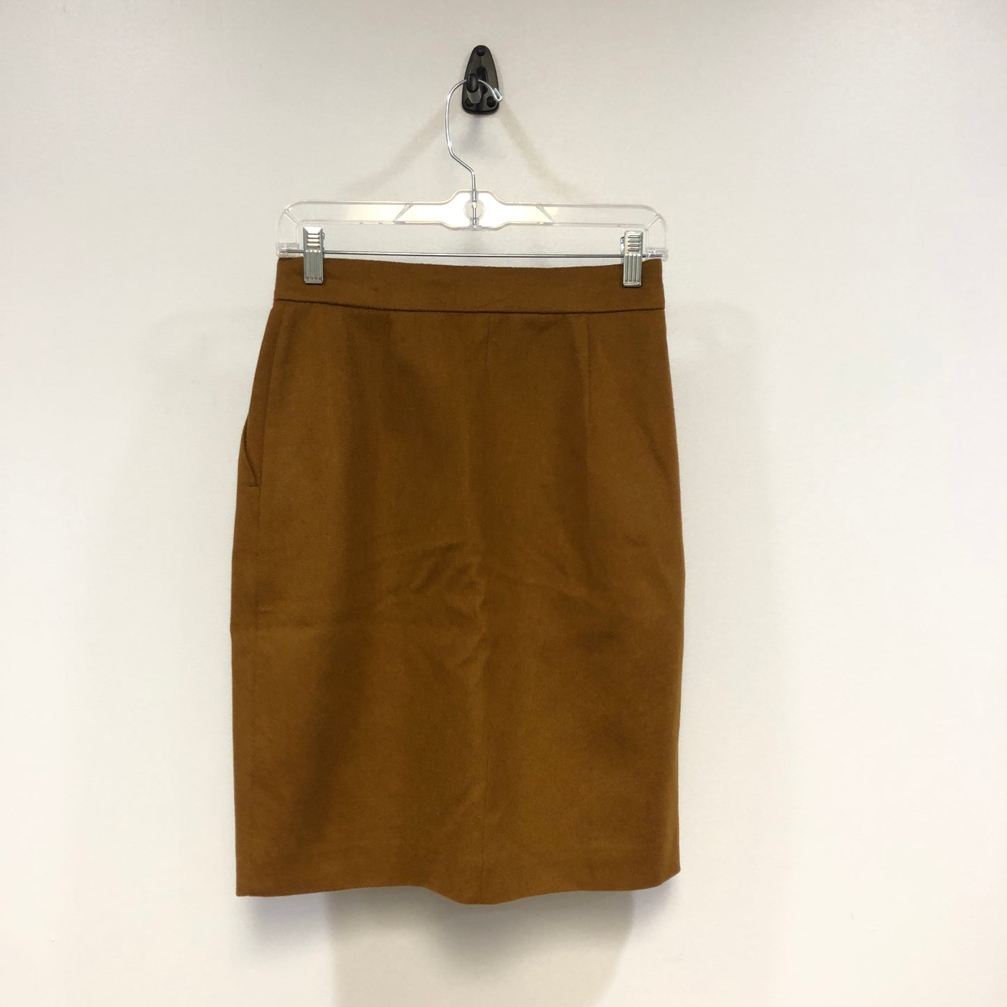 MaxMara Camel Wool Pleated Straight Midi Skirt Size US 8