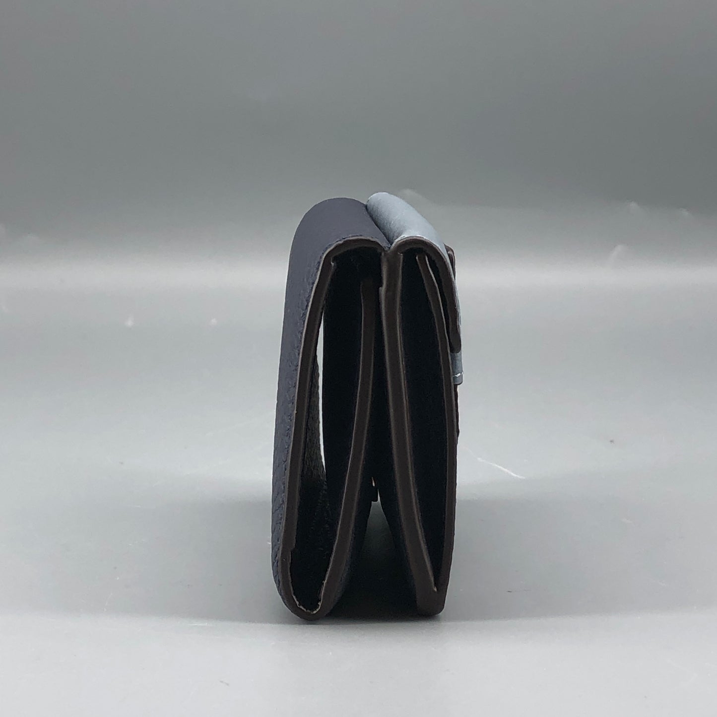 Delvaux Leather Card Holder Wallet Navy