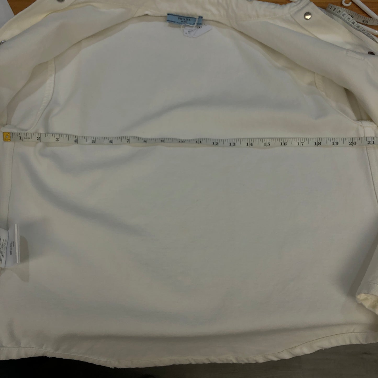 Prada White Short-Sleeve Cotton Shirt Size 36