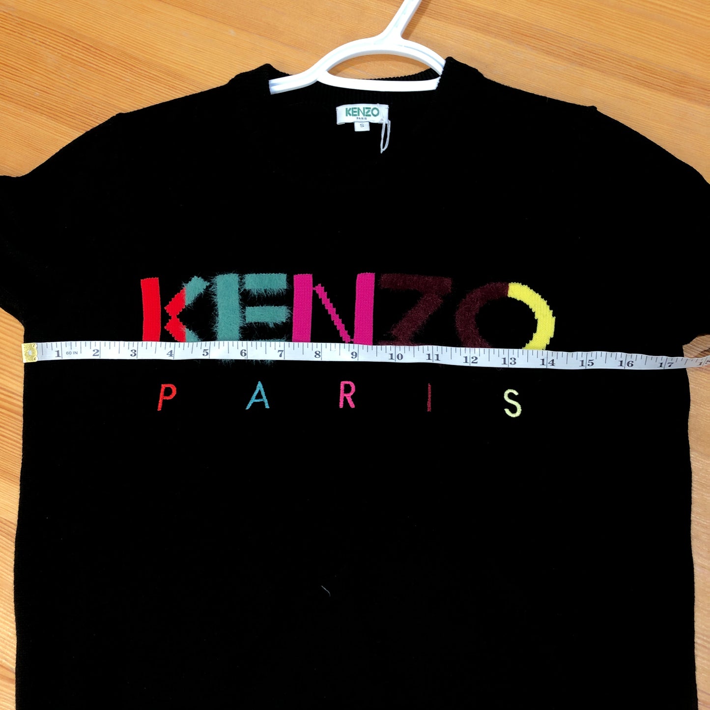 Kenzo Black Multicolor Logo Print Crew Neck Sweater S