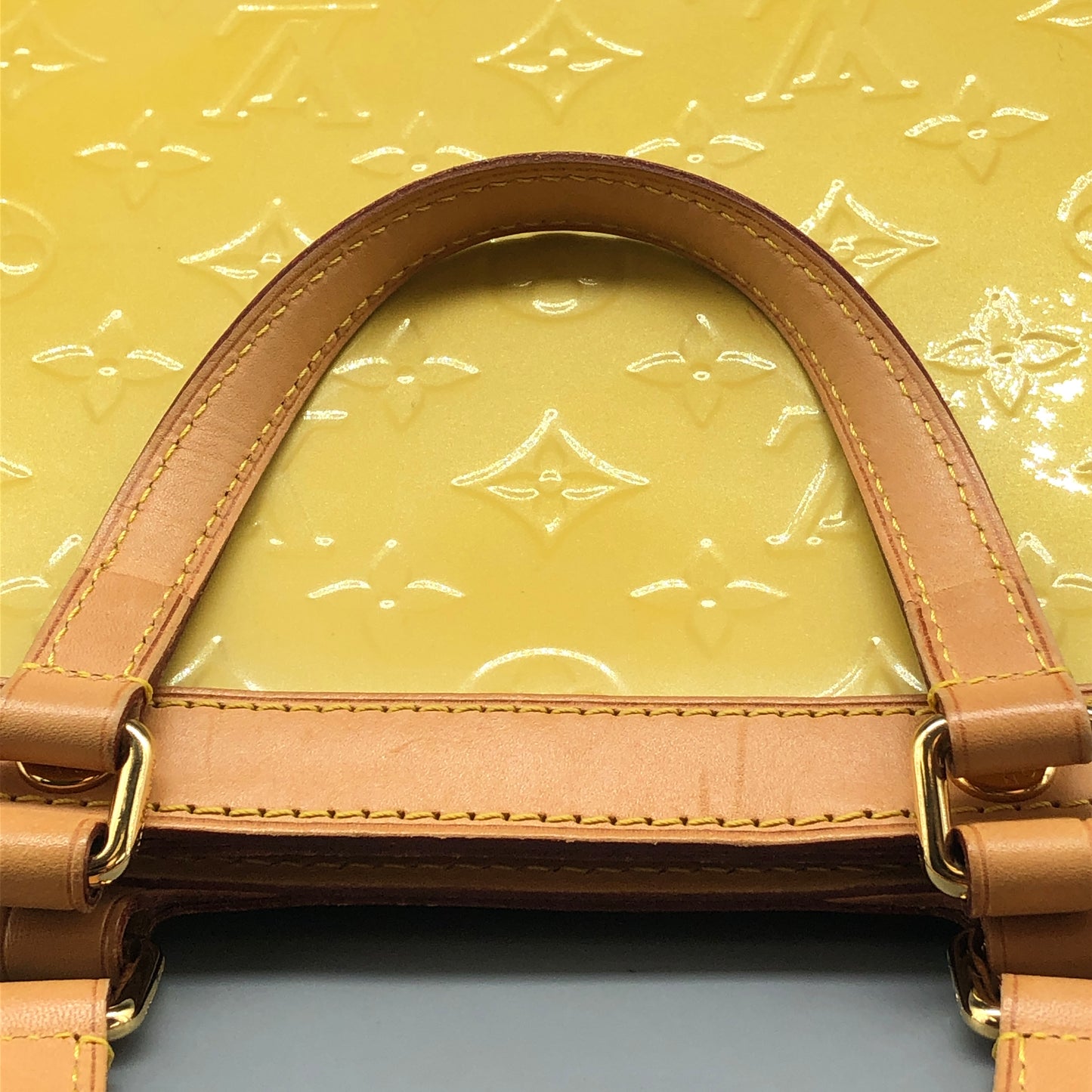 Louis Vuitton Monogram Vernis Brea Patent Leather Yellow Bag