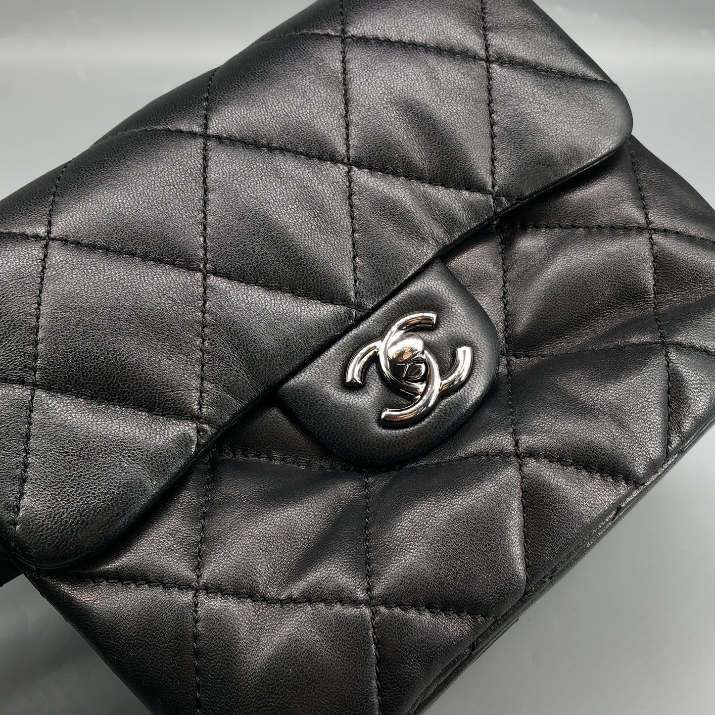 Chanel Lambskin Quilted Mini Chanel 3 Flap Black