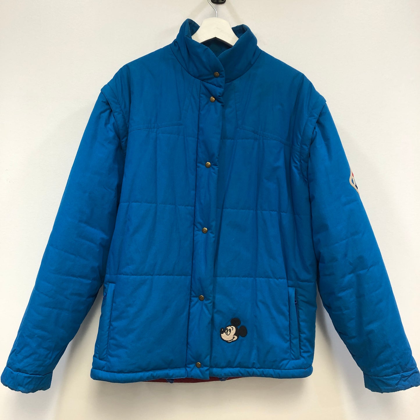Gucci × Disney Mickey Detachable Sleeve Quilted Puffer Jacket Blue Size 42