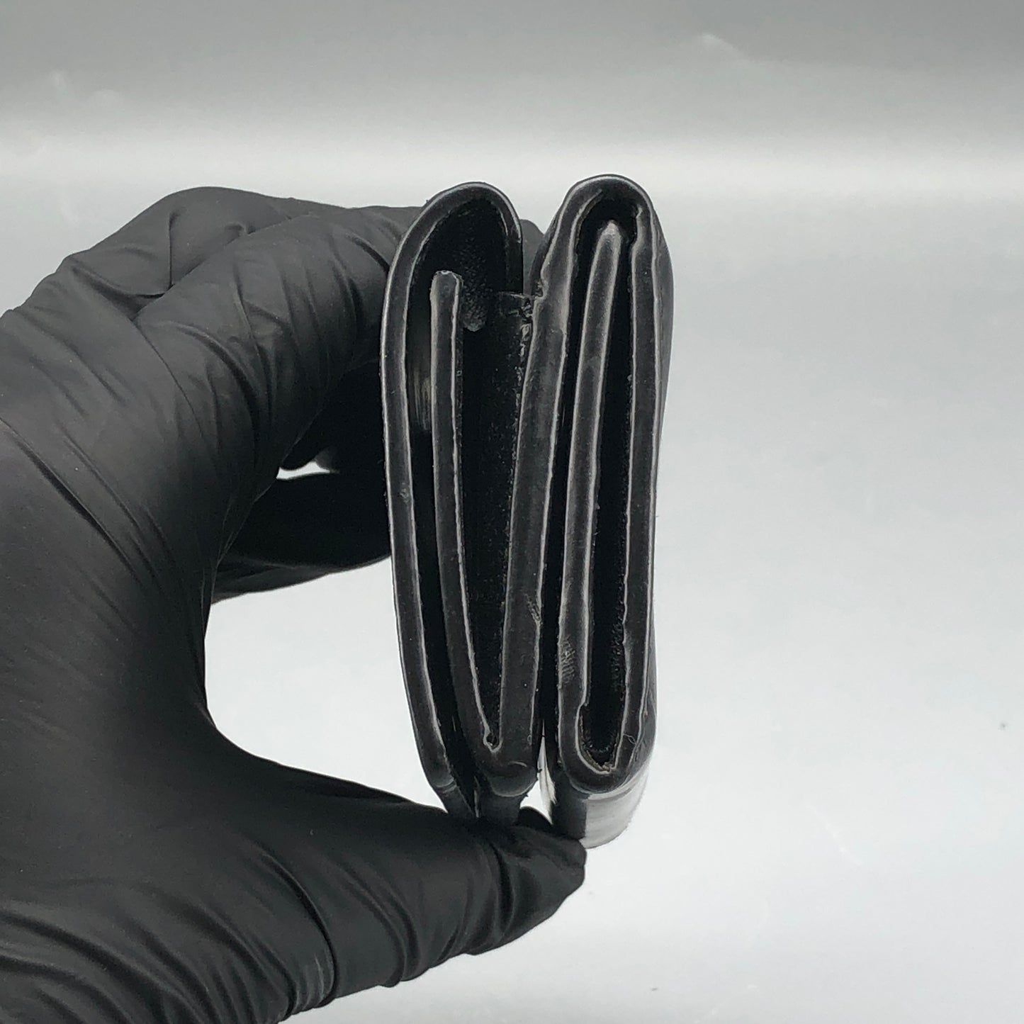 Balenciaga Black Smooth Leather Short Wallet